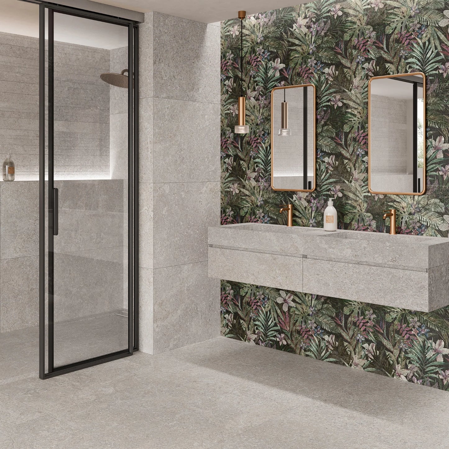 Flowers Black Matt 60x120 wall and floor tile πͺπΈ