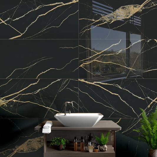 Black Gold Polished 60x120 wall and floor tile