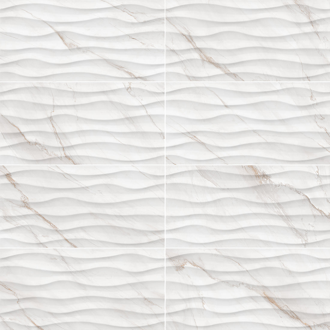 Carrara Gold Relief 30x60 White Gloss