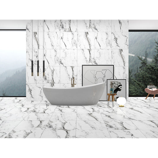 Lucina 60x60 White Matt Carving R10