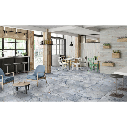 Marmo Silvestre 60x60 Blue Matt Carving