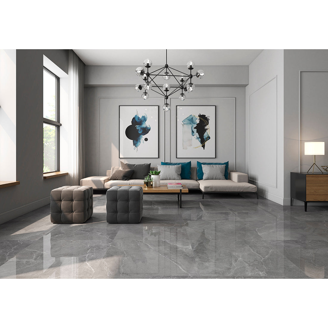 Olympia 90x90 Gris Polished