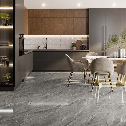 Eros Grey Glazed Porcelain Wall & Floor Tile 1000x1000mm