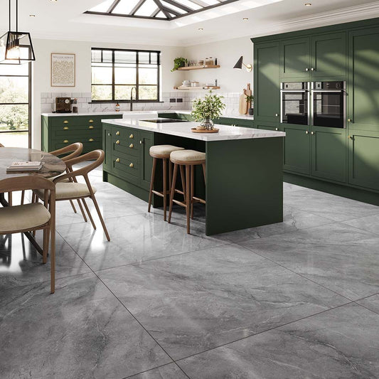 Selene Silver Glazed Porcelain Wall & Floor Tile 1000x1000mm