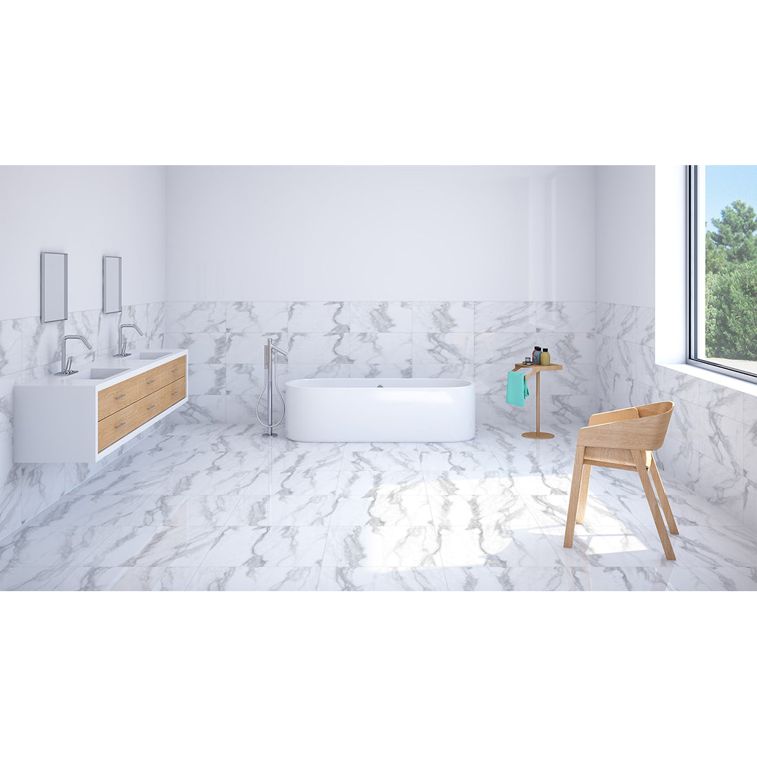 Pantheon 30x60 White Polished