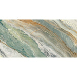 Quartz Jade 60x120 polished porcelain tile with green and gold mineral veining and a crystal carved finish