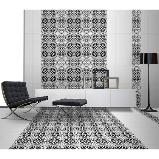 Vintage Cube Pattern 20x20 Black Matt