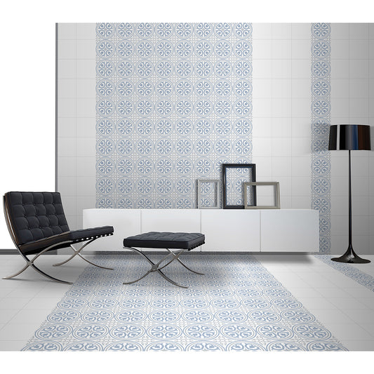 Vintage Cube Pattern 20x20 Blue Matt