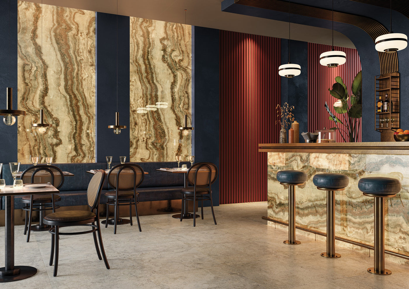Premium porcelain floor tiles in modern living room