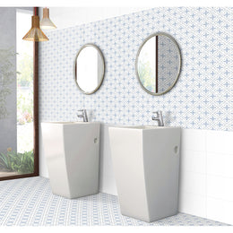 Antique Cube Pattern 20x20 Blue Matt