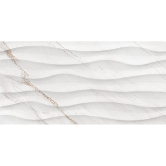 Carrara Gold Relief 30x60 White Gloss