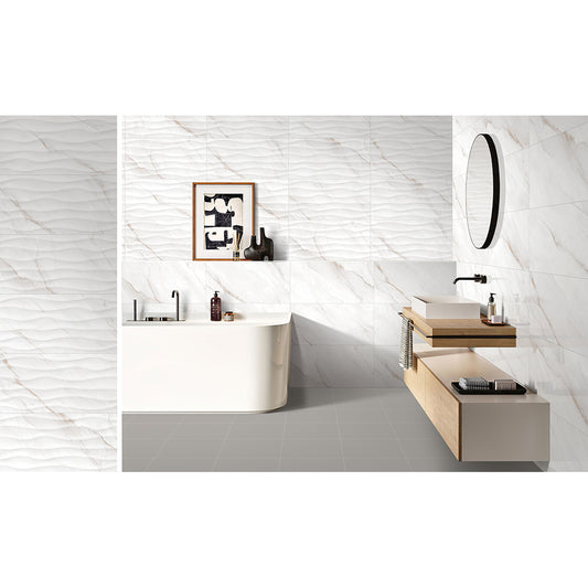 Carrara Gold Relief 30x60 White Gloss