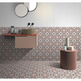 Classic Cube Pattern 20x20 Brown Matt