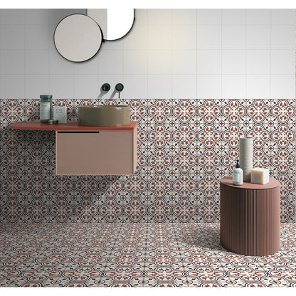 Classic Cube Pattern 20x20 Brown Matt