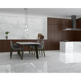 Iceland White 60cm x 120cm Ultra Gloss Porcelain Wall and Floor Tile 🇪🇸