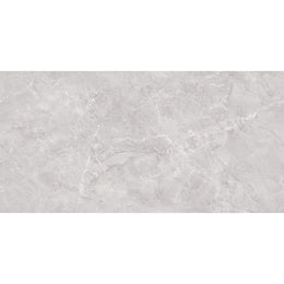Nexus 60x120 Natural polished porcelain tile in a light neutral tone with soft grey veining