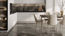 Kore Slate Grey Glazed Porcelain Wall & Floor Tile 1000x1000mm