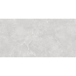 Pietra Lagos 60x120 pearl polished porcelain tile with a reflective off-white stone finish