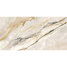Quartz Marmi 60x120 polished porcelain tile with flowing marble veining and a crystal carved finish