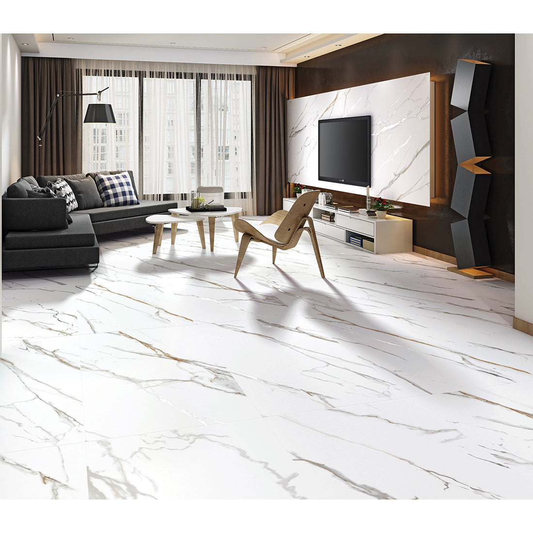 Statuario Iron Ore 60x120 White Matt Carving