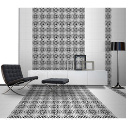 Vintage Cube Pattern 20x20 Black Matt
